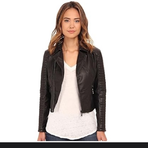 Billabong Jackets & Blazers - Billabong Motorcycle Black Leather Jacket size Large